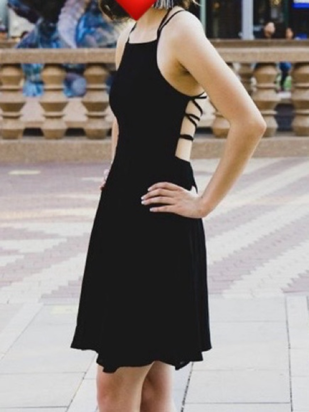 Lulus black lace-up dress